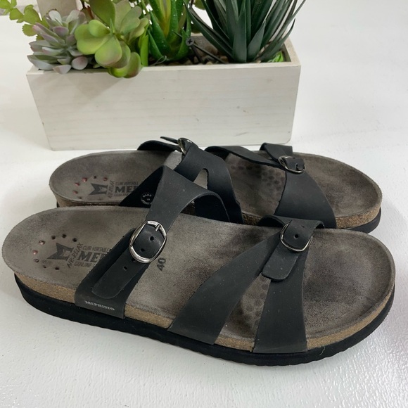 Mephisto Black Leather Sandals - Picture 2 of 5